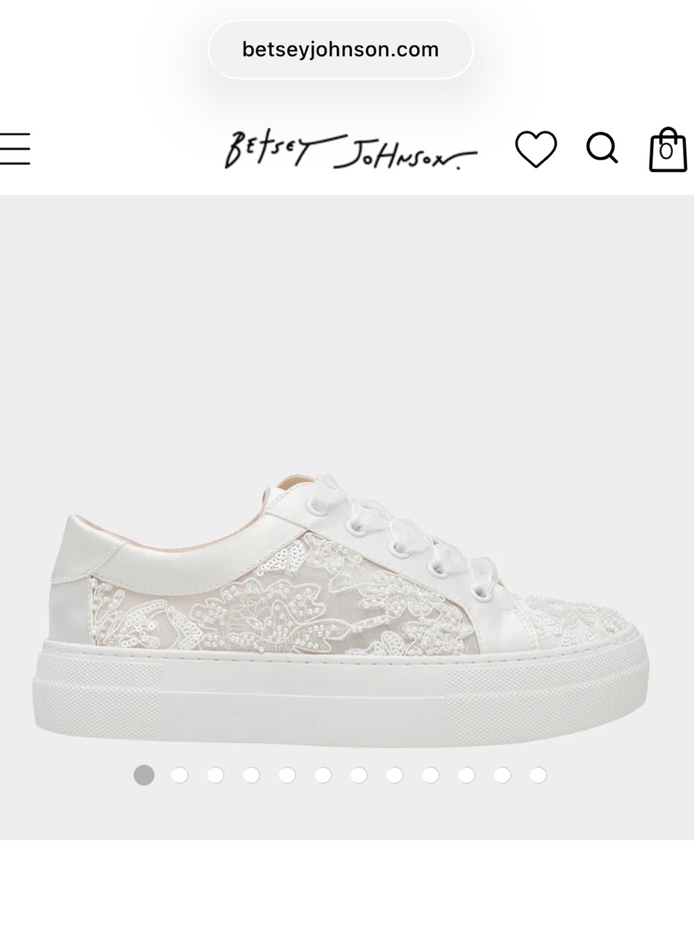 Betsey Johnson White Lace Platform Sneakers